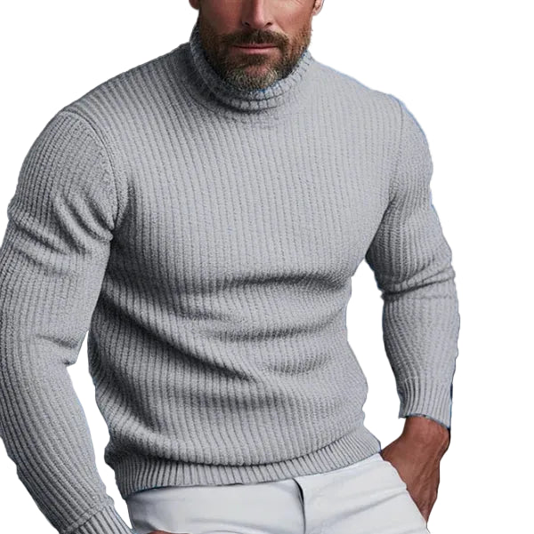 Ribbed Turtleneck Sweater – Classic Slim Fit Winter Knit Wear