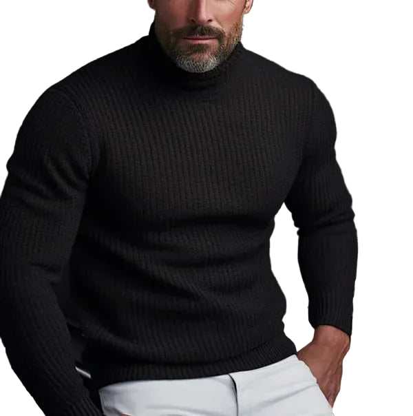 Ribbed Turtleneck Sweater – Classic Slim Fit Winter Knit Wear