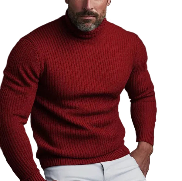 Ribbed Turtleneck Sweater – Classic Slim Fit Winter Knit Wear