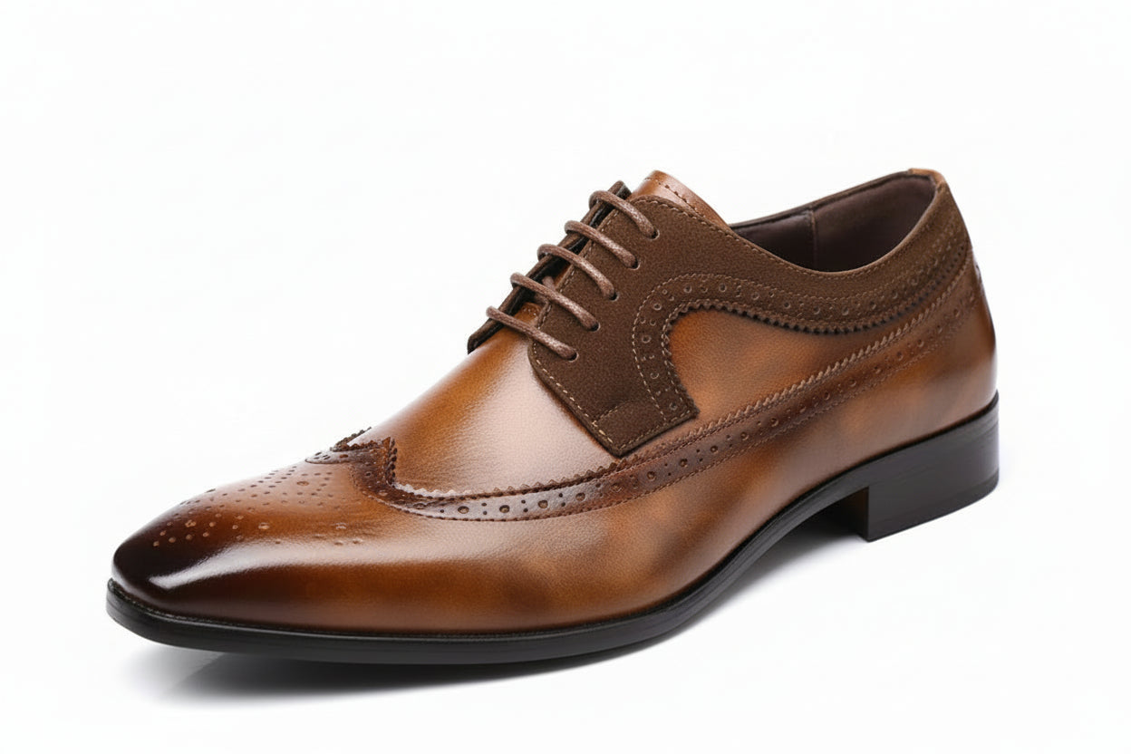 Two-Tone Brogue Oxford Shoes