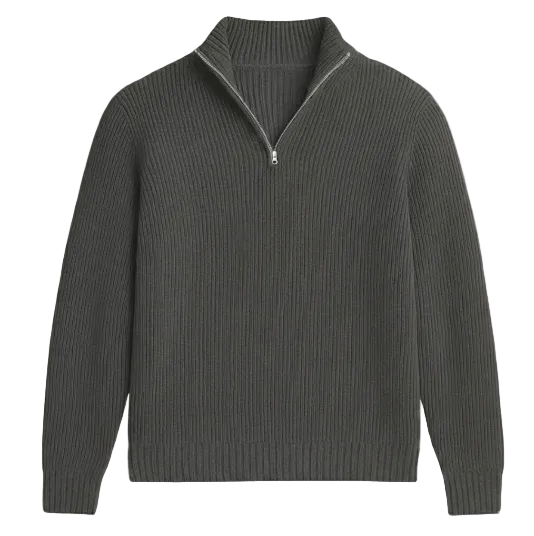 The Vicenza Soft Knit Cashmere Half Zip Sweater
