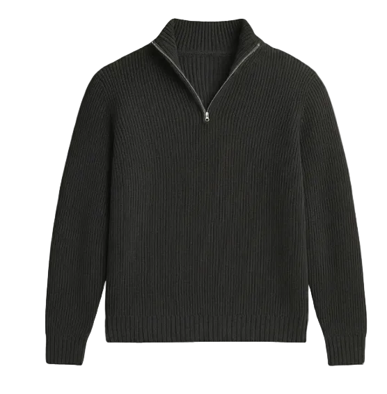 The Vicenza Soft Knit Cashmere Half Zip Sweater