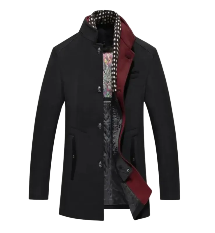 The Blenheim Smart Casual Wool Trench Coat with Stand Collar