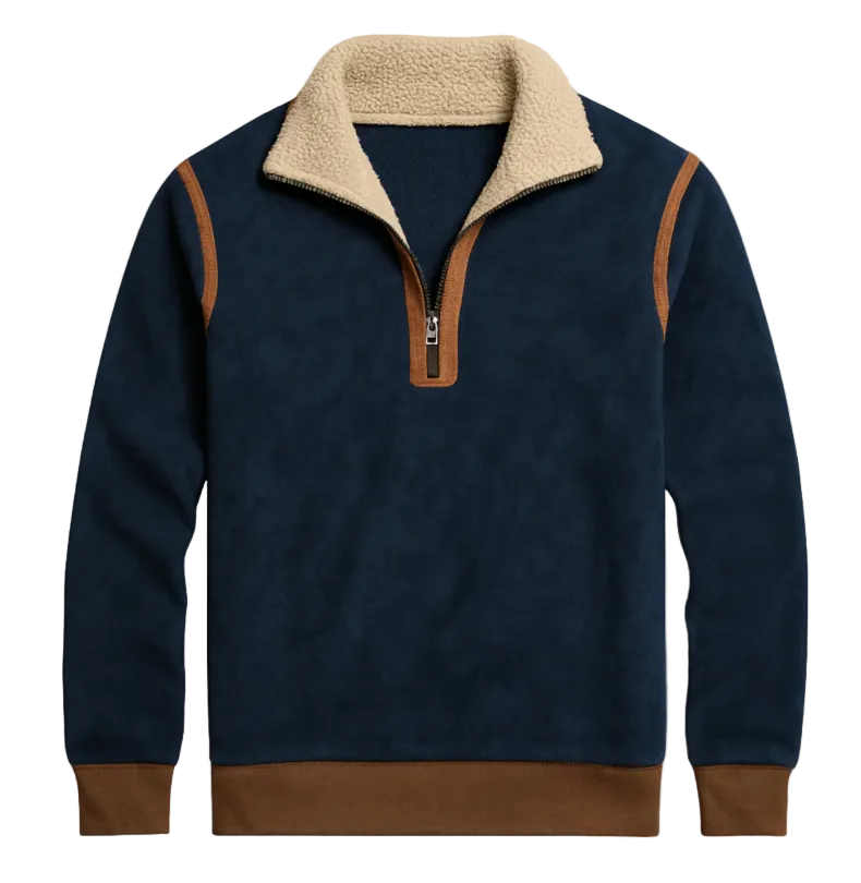 The Pinehaven Vintage Sherpa Lined Quarter Zip Sweater