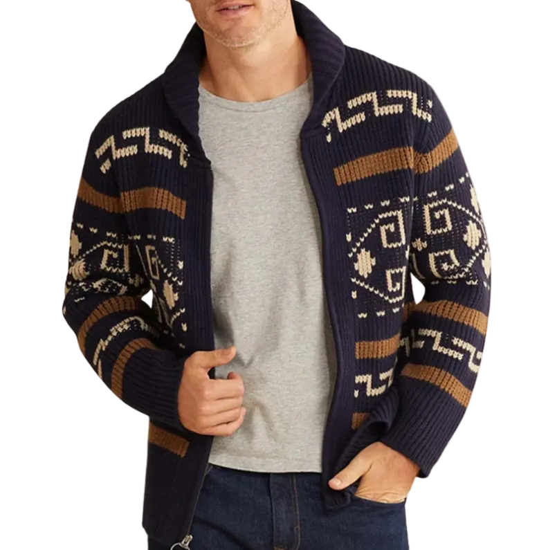 The Serravalle Button Up Knit Cashmere Shawl Collar Cardigan