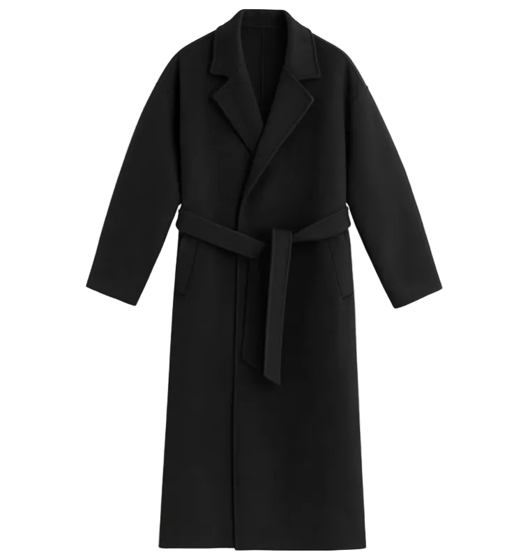 The Whitechapel Elegant Camel Wrap Wool Coat with Belt