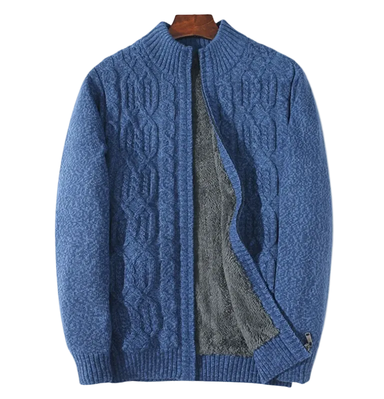 The Wentworth Thick Wool Fleece Cardigan Warm Knit Cashmere