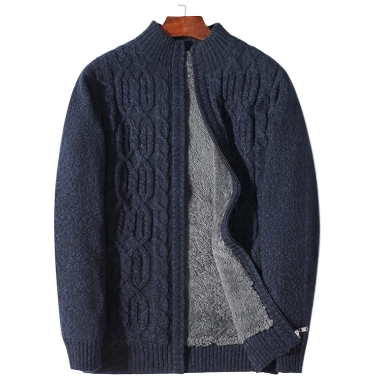 The Wentworth Thick Wool Fleece Cardigan Warm Knit Cashmere