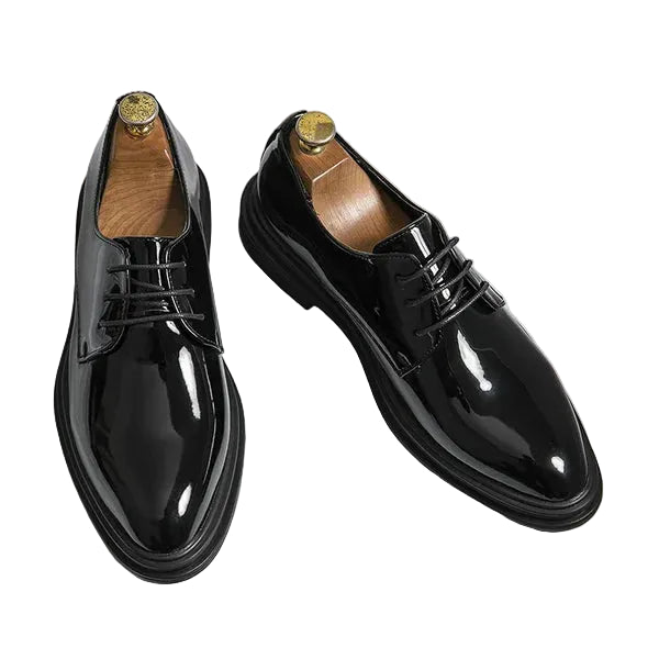 Black Patent Derby Dress Shoes