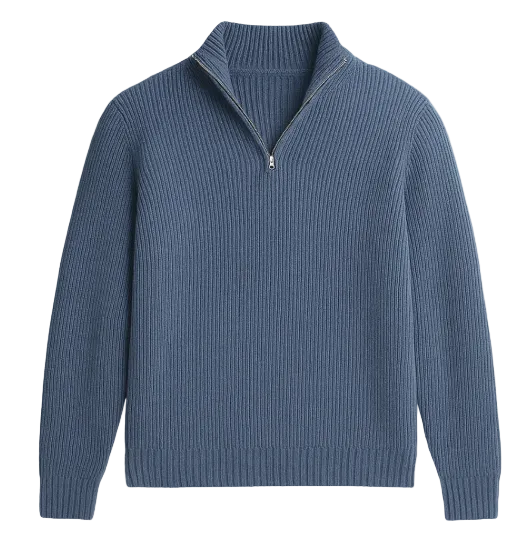 The Vicenza Soft Knit Cashmere Half Zip Sweater