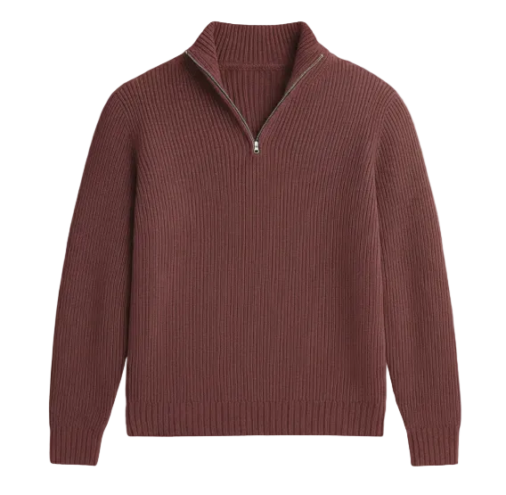 The Vicenza Soft Knit Cashmere Half Zip Sweater
