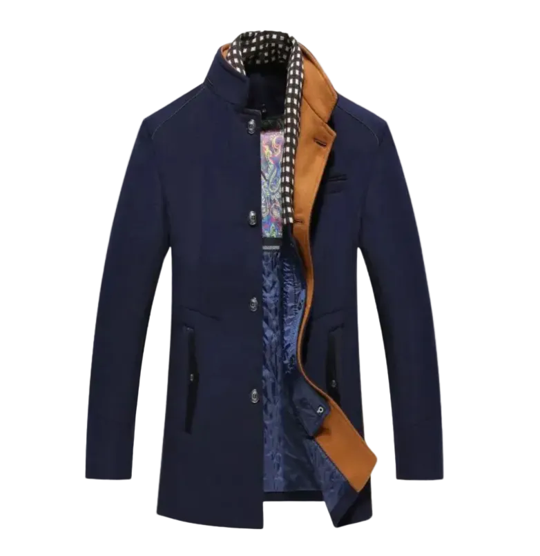 The Blenheim Smart Casual Wool Trench Coat with Stand Collar