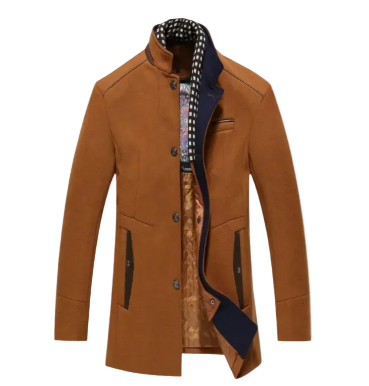 The Blenheim Smart Casual Wool Trench Coat with Stand Collar