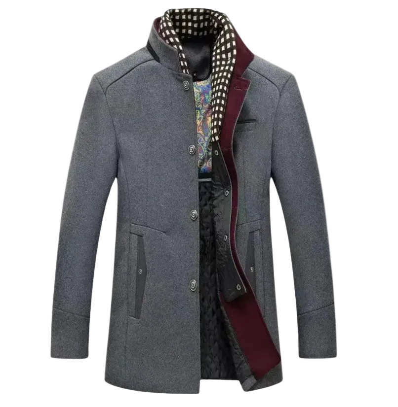 The Blenheim Smart Casual Wool Trench Coat with Stand Collar