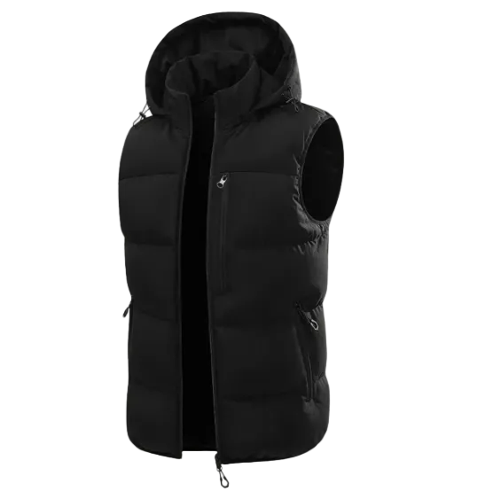 The Cedarfall Warm Hooded Winter Puffer Vest with Zip Pockets