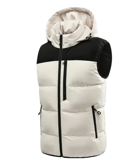 The Cedarfall Warm Hooded Winter Puffer Vest with Zip Pockets