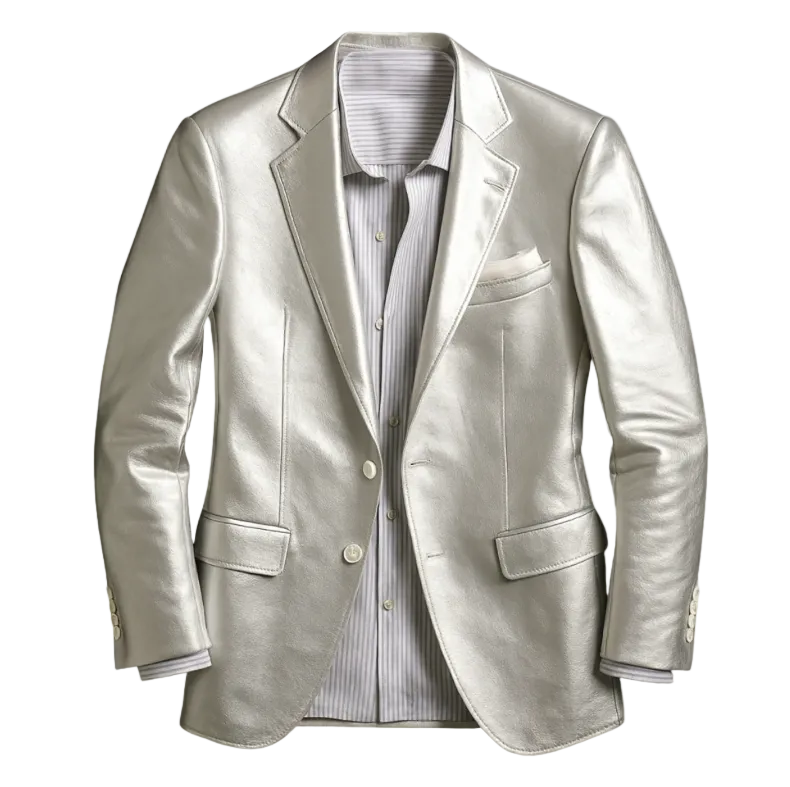 The Monaco Silver Metallic Blazer Luxury Party & Dinner Jacket