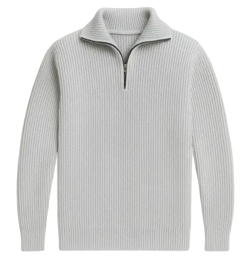 The Merino Knitted Quarter Zip Sweater