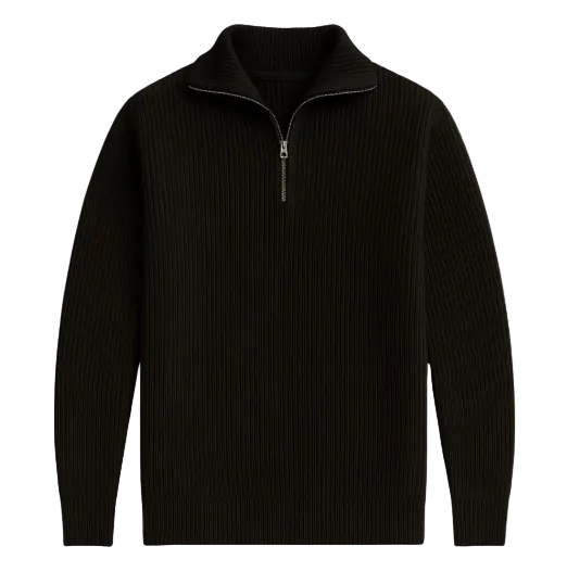 The Merino Knitted Quarter Zip Sweater