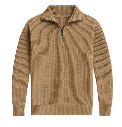 The Merino Knitted Quarter Zip Sweater