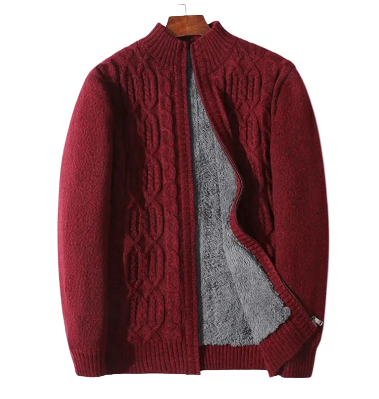 The Wentworth Thick Wool Fleece Cardigan  Warm Knit Cashmere