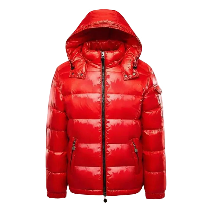 Glossy Hooded Puffer Jacket