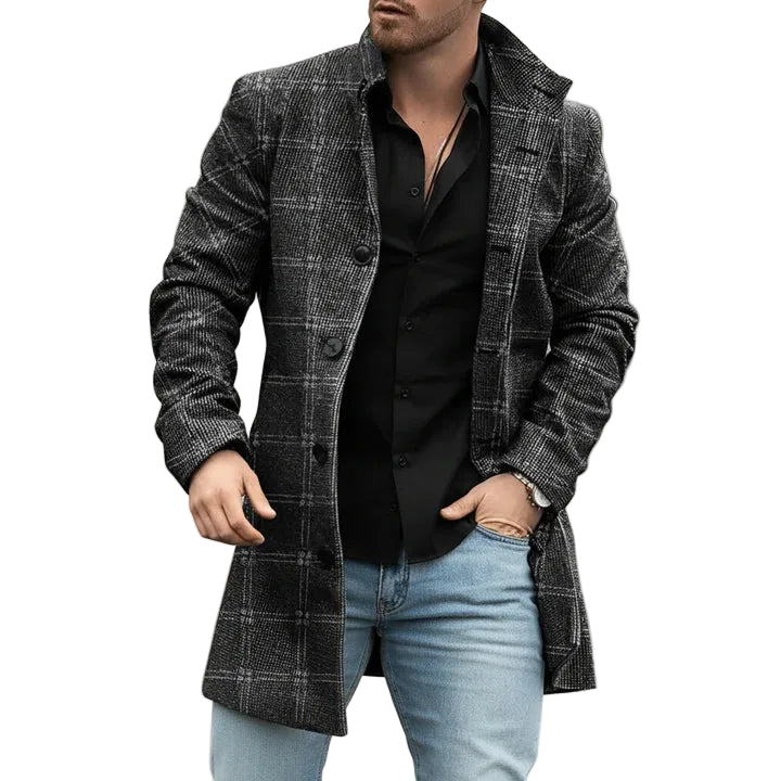 Stylish Notched Lapel Overcoat
