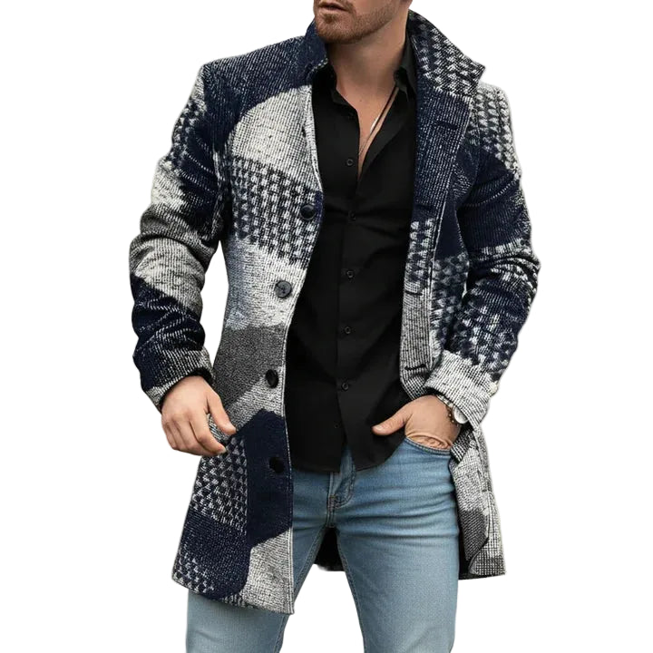 Stylish Notched Lapel Overcoat